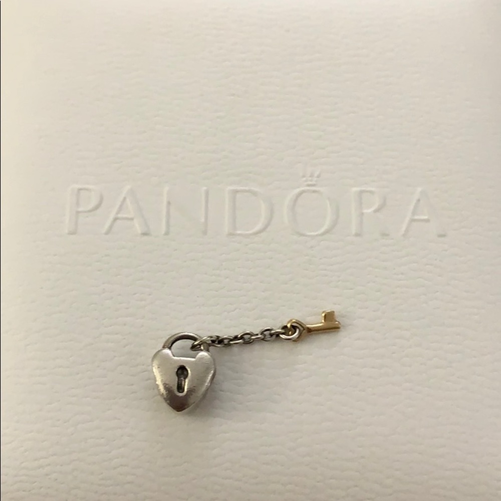 Pandora Heart Lock with Gold Key Charm